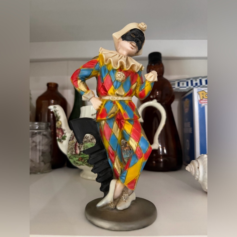 Colorful Vintage Venetian Harlequin Figurine